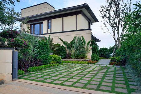 花園別墅設計中磚材運用及實景圖